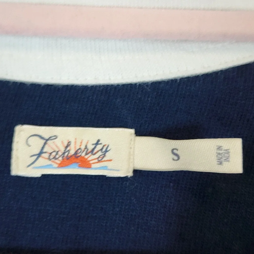 Faherty Women Coastal Preppy Nautical Old Money Rugby Stripe Tunic Dress Size‎ S